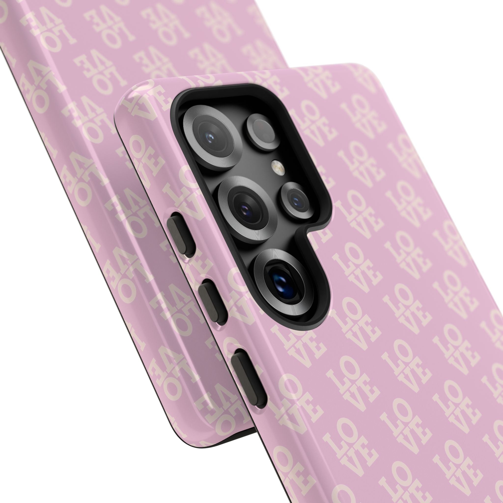 LOVE Pink Tough Phone Case for iPhone, Galaxy, or Google Pixel