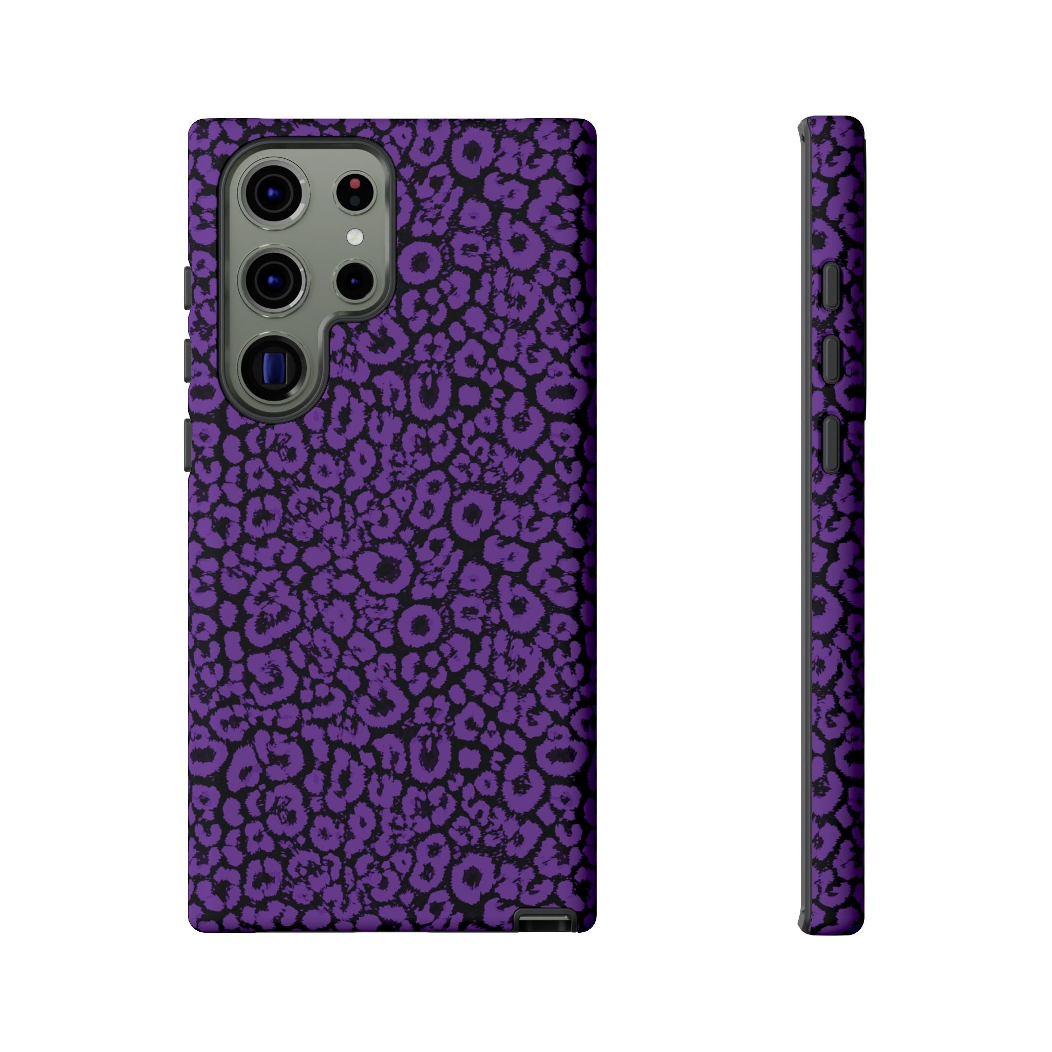 Purple Leopard Tough Case for iPhone, Galaxy or Google Pixel