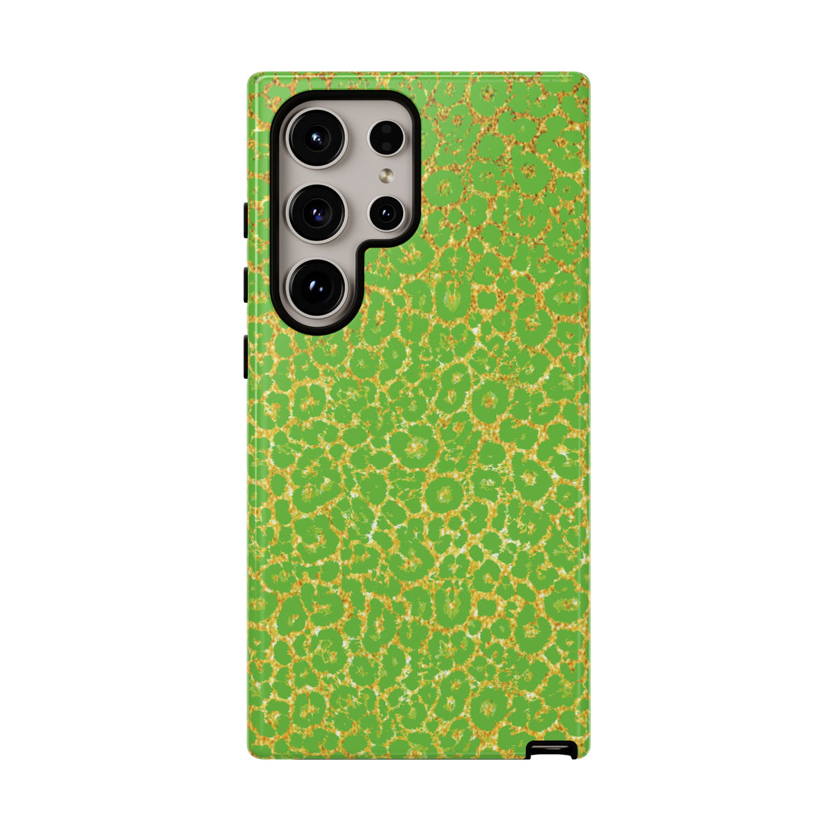 Neon Green Gold Leopard Tough Phone Case iPhone, Galaxy, or Google Pixel