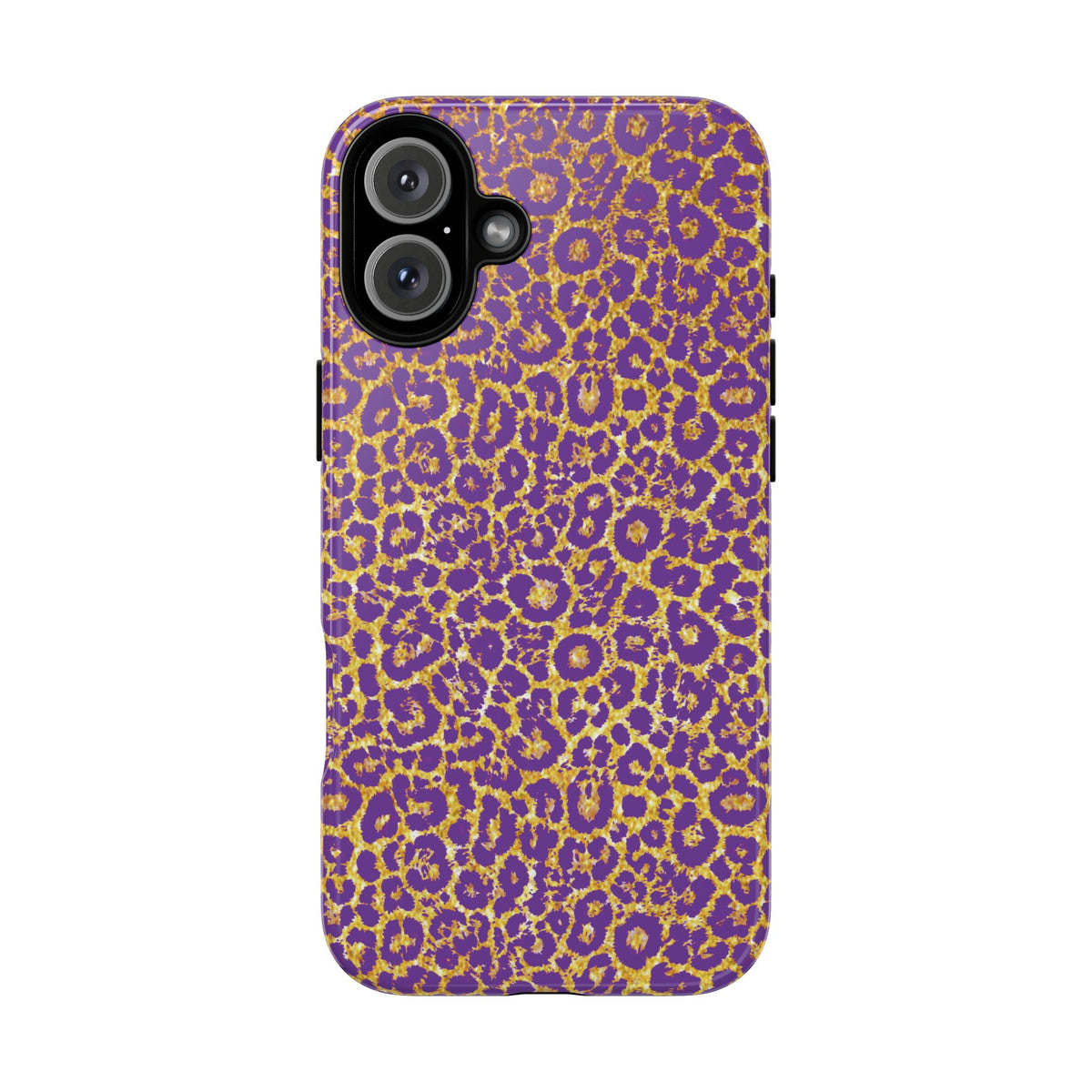 Purple Gold Leopard Tough Phone Case for iPhone, Galaxy, or Google Pixel