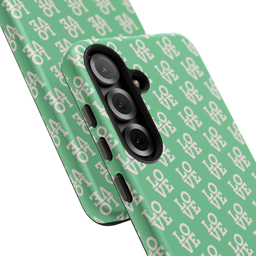 LOVE Aqua Tough Phone Case for iPhone, Galaxy, or Google Pixel