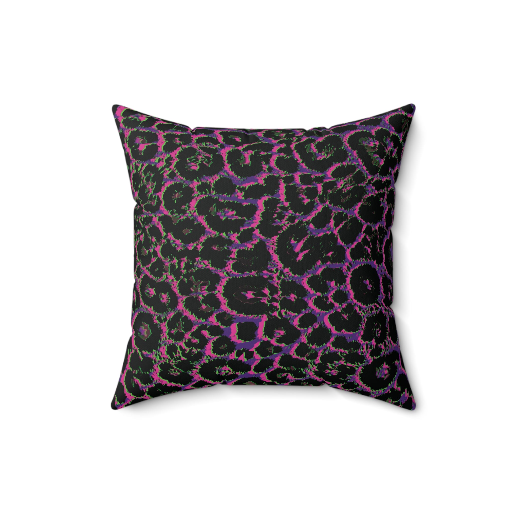 Colorful Leopard Print Boho Chic Faux Suede Pillow