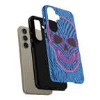 Neon Zebra Skull Tough Phone Case for iPhone, Galaxy, or Google Pixel