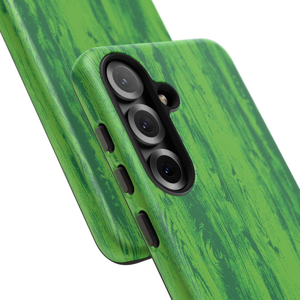 Neon Green Wood Tough Phone Case iPhone, Galaxy, or Google Pixel