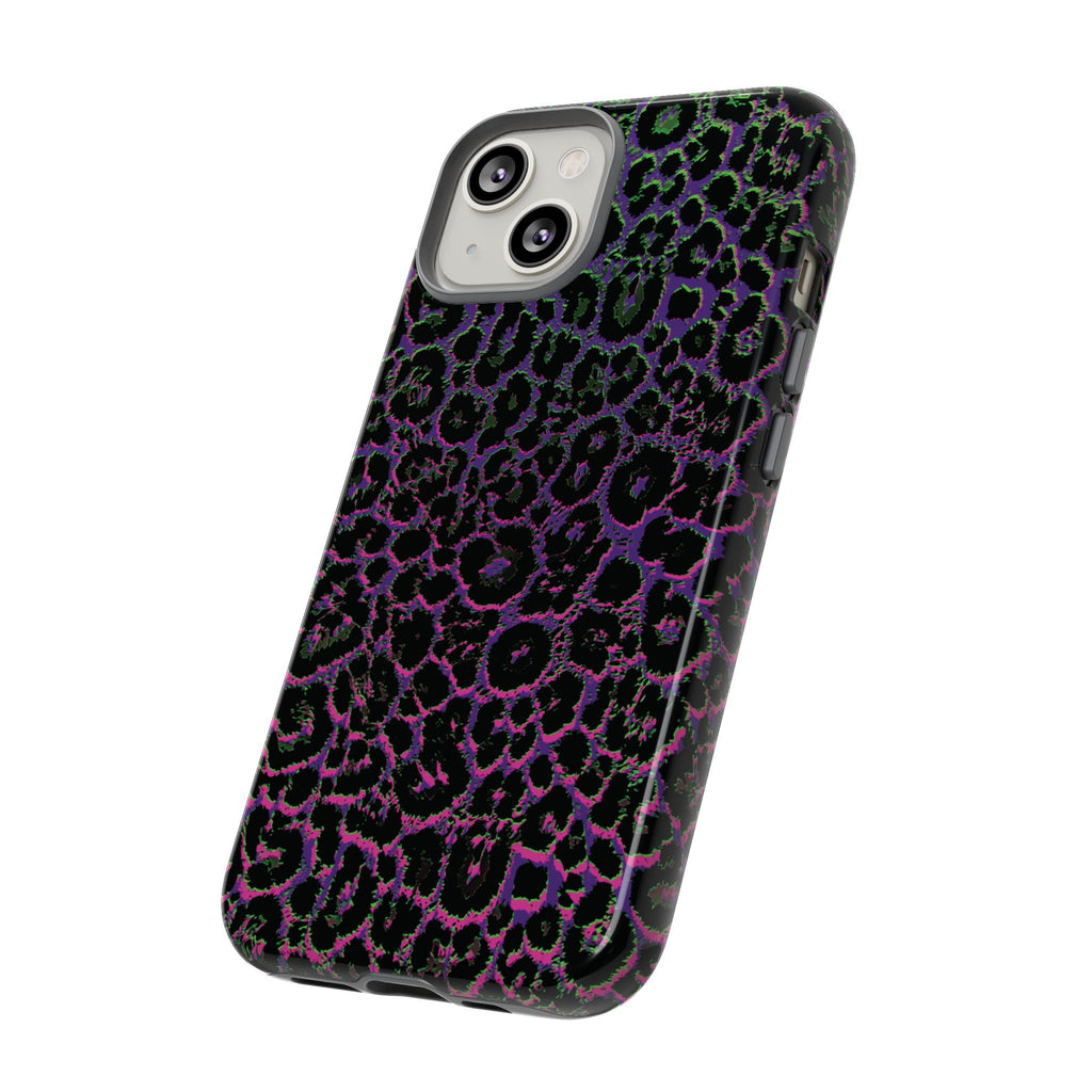 Colorful Leopard Tough Phone Case for iPhone, Galaxy, or Google Pixel