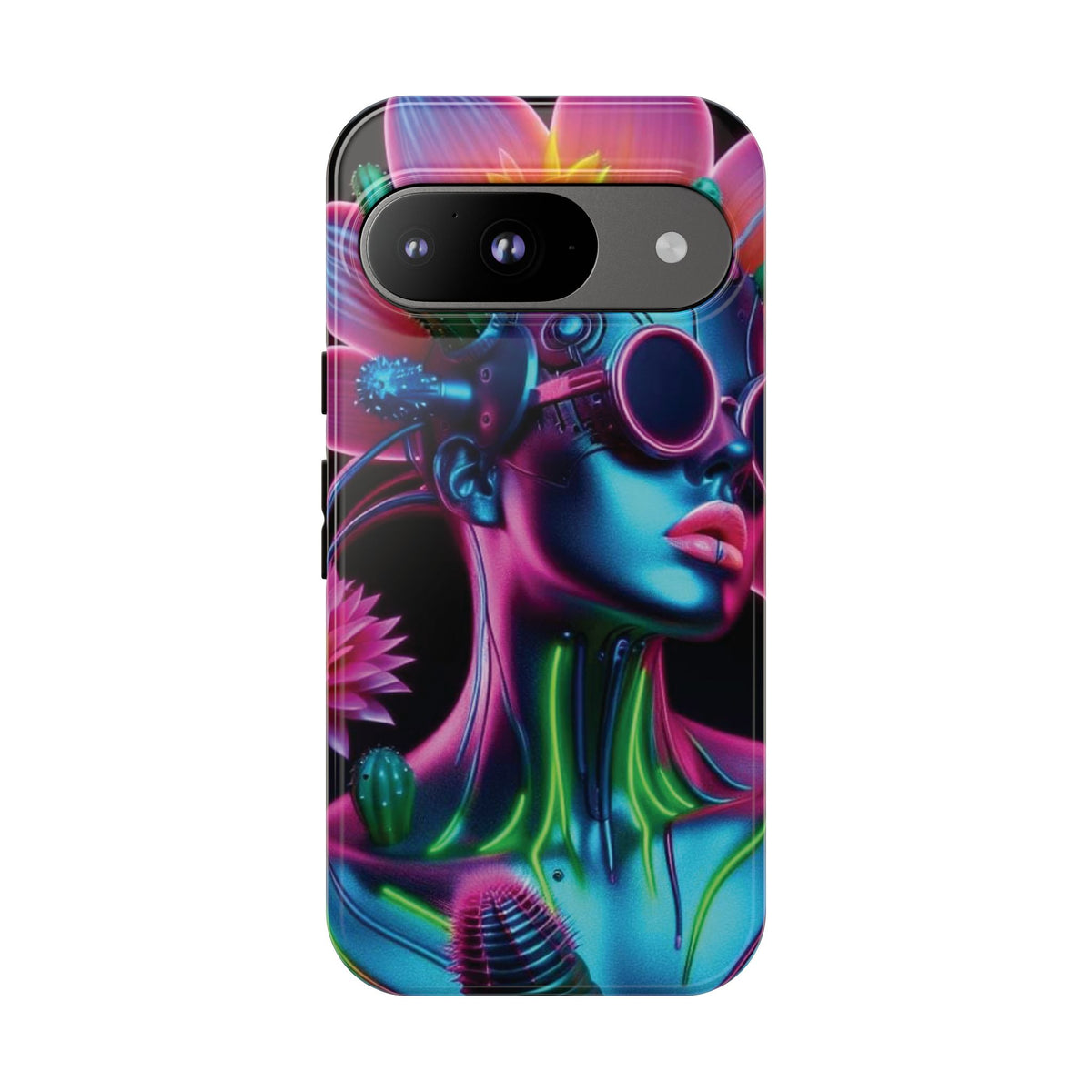 Neon Androgen Cactus Flower Tough Phone Case for iPhone, Galaxy, or Google Pixel