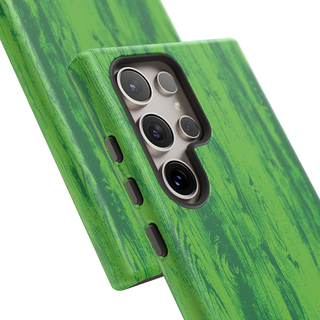 Neon Green Wood Tough Phone Case iPhone, Galaxy, or Google Pixel