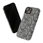 Black and White Zebra Print Tough Case iPhone, Galaxy and Google Pixel