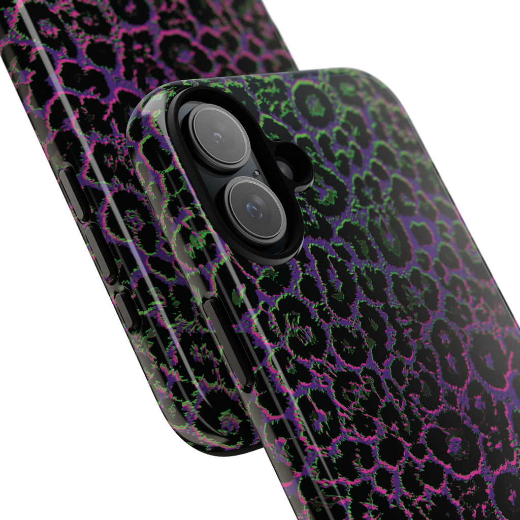 Colorful Leopard Tough Phone Case for iPhone, Galaxy, or Google Pixel