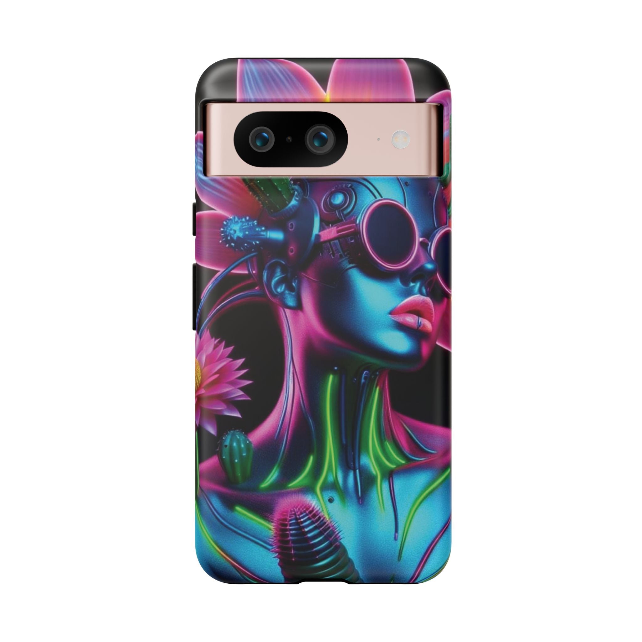 Neon Androgen Cactus Flower Tough Phone Case for iPhone, Galaxy, or Google Pixel