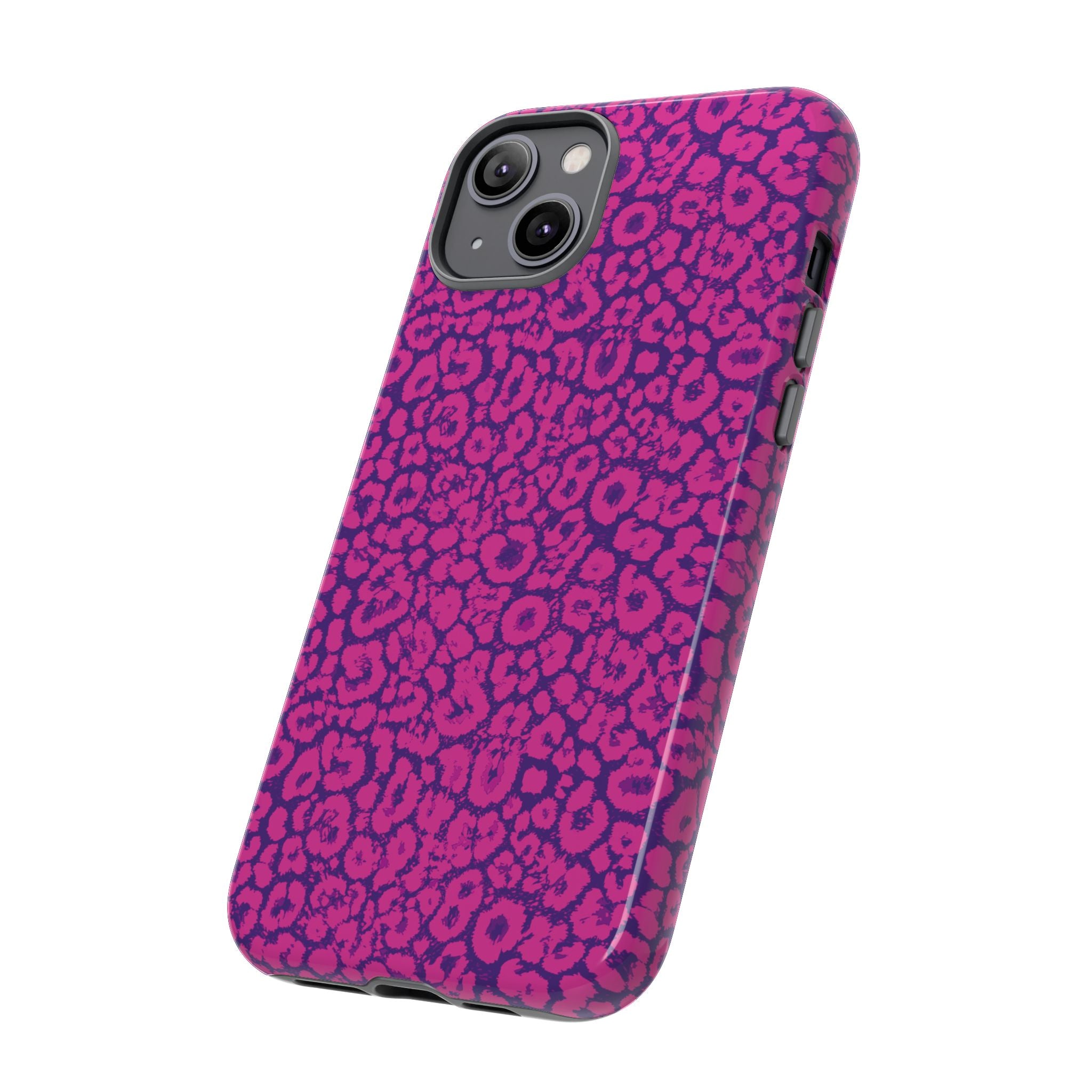 Pink Purple Leopard Tough Phone Case iPhone, Galaxy and Google Pixel