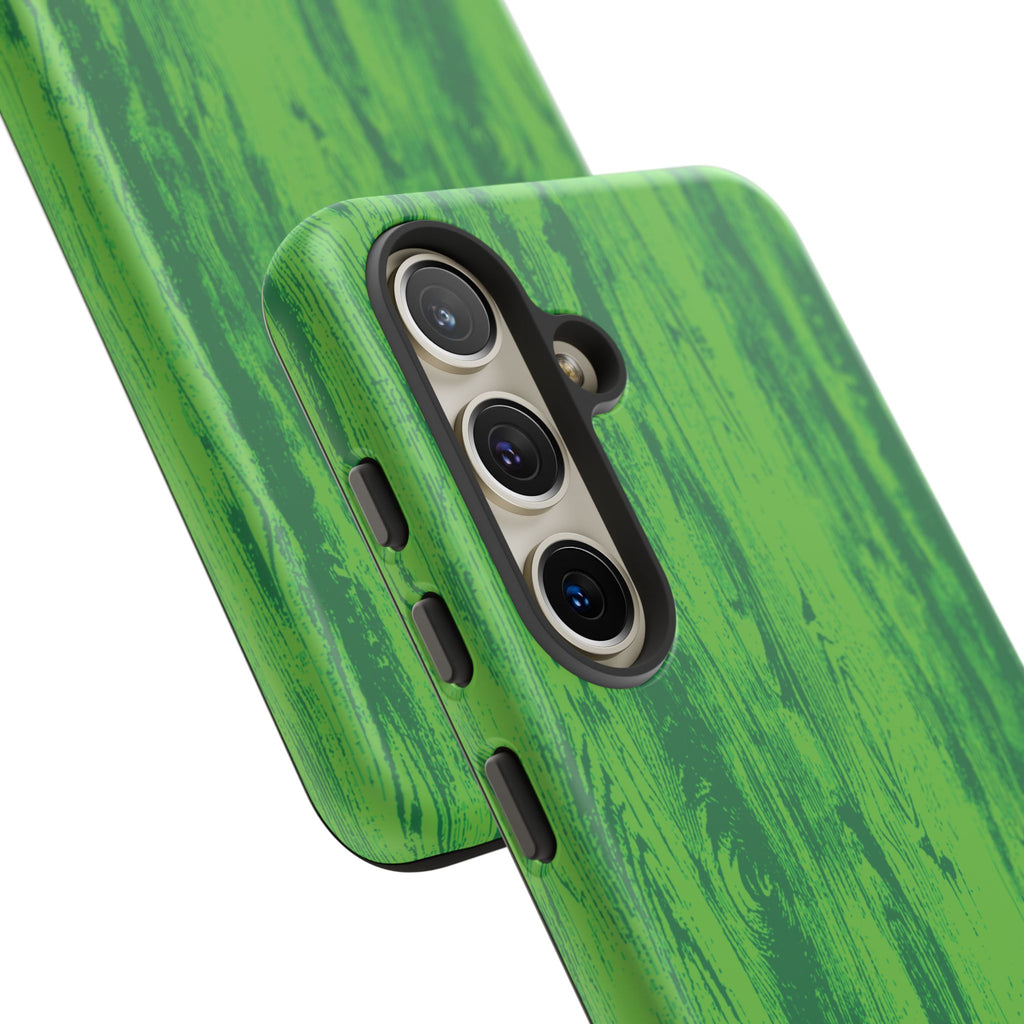 Neon Green Wood Tough Phone Case iPhone, Galaxy, or Google Pixel