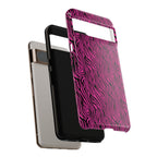 Pink Zebra Tough Phone Case for iPhone, Galaxy, or Google Pixel