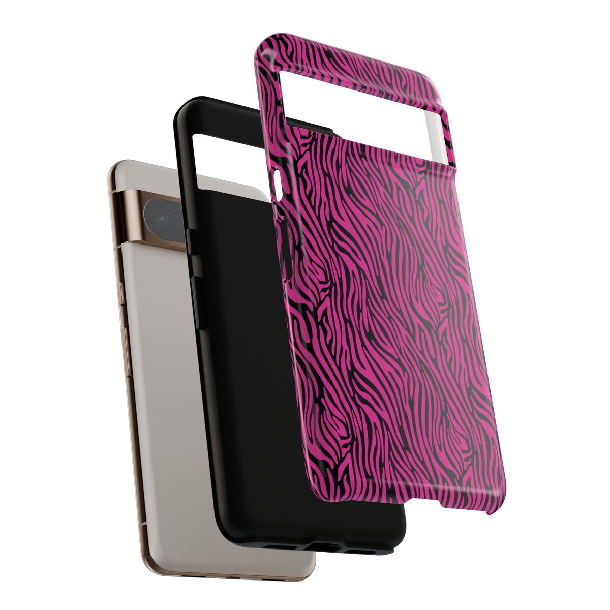 Pink Zebra Tough Phone Case for iPhone, Galaxy, or Google Pixel