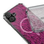 Pink Zebra Magnetic iPhone 14, 15, 16 Series Clear Impact Cases