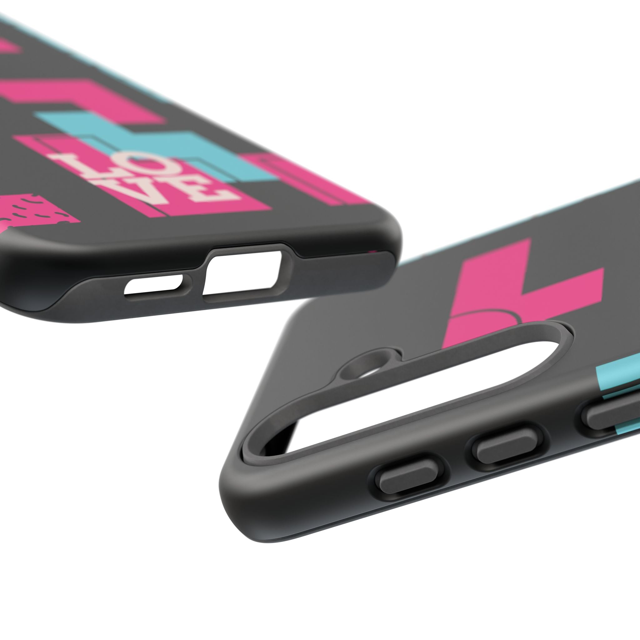 Retro Blocks LOVE Tough Case for iPhone, Galaxy or Google Pixel