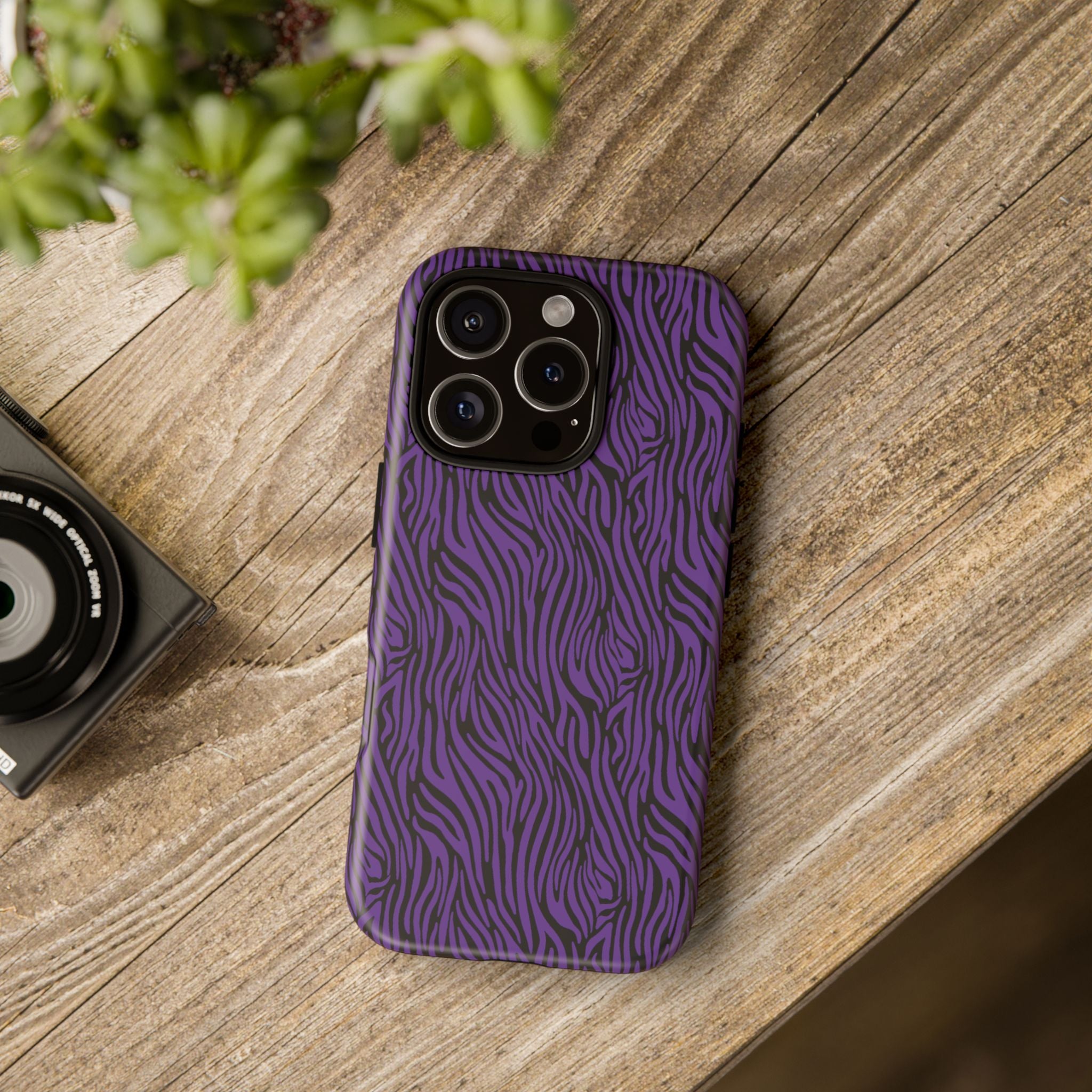 Purple Zebra Tough Phone Case for iPhone, Galaxy, or Google Pixel