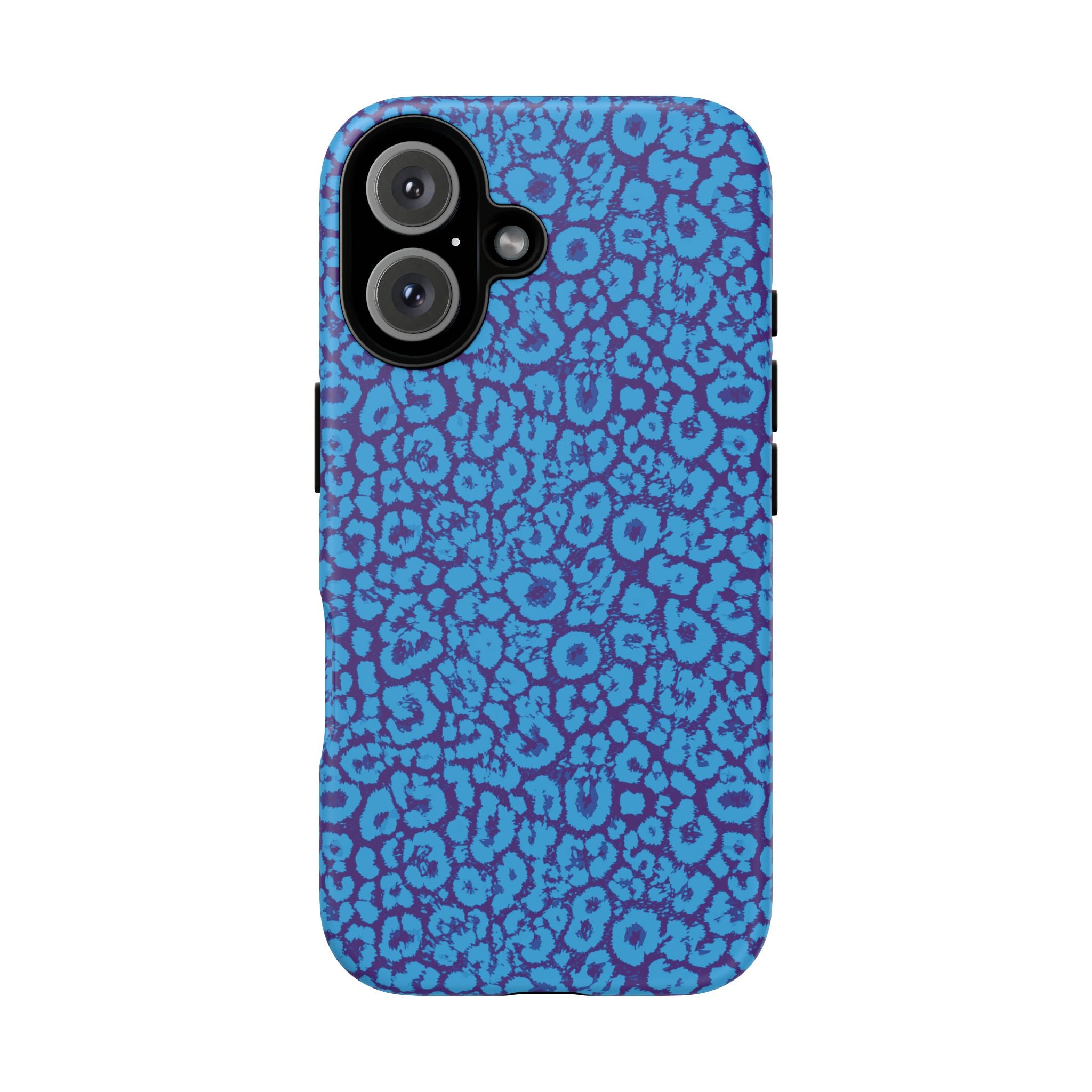 Blue Purple Leopard Tough Phone Case iPhone, Galaxy, or Google Pixel