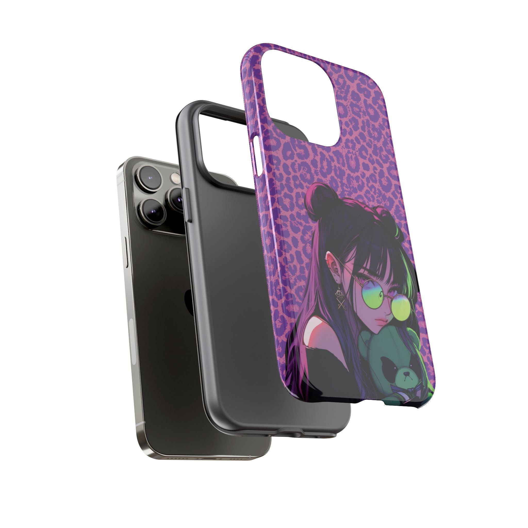 Purple Pink Leopard Kz iPhone, Galaxy and Google Tough Cases