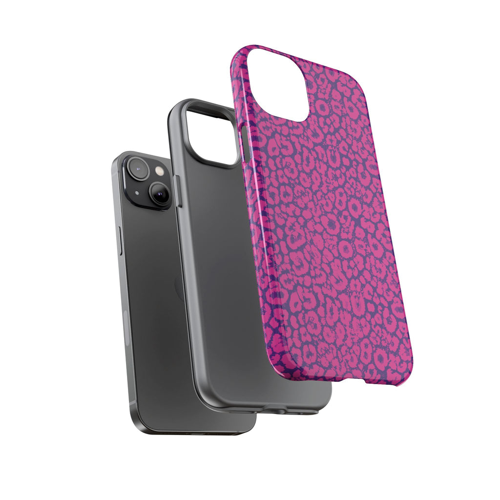 Pink Purple Leopard Tough Phone Case iPhone, Galaxy and Google Pixel