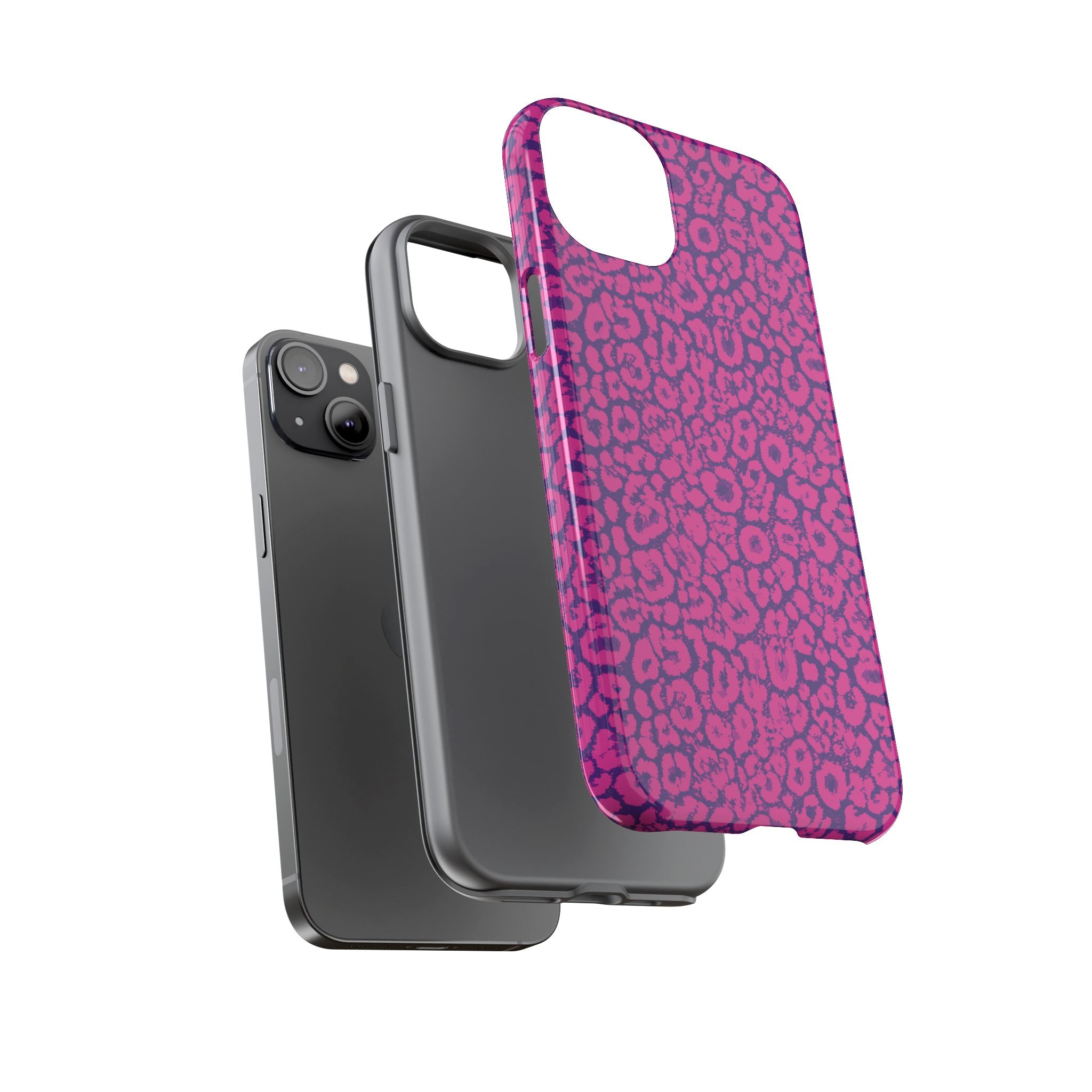Pink Purple Leopard Tough Phone Case iPhone, Galaxy and Google Pixel