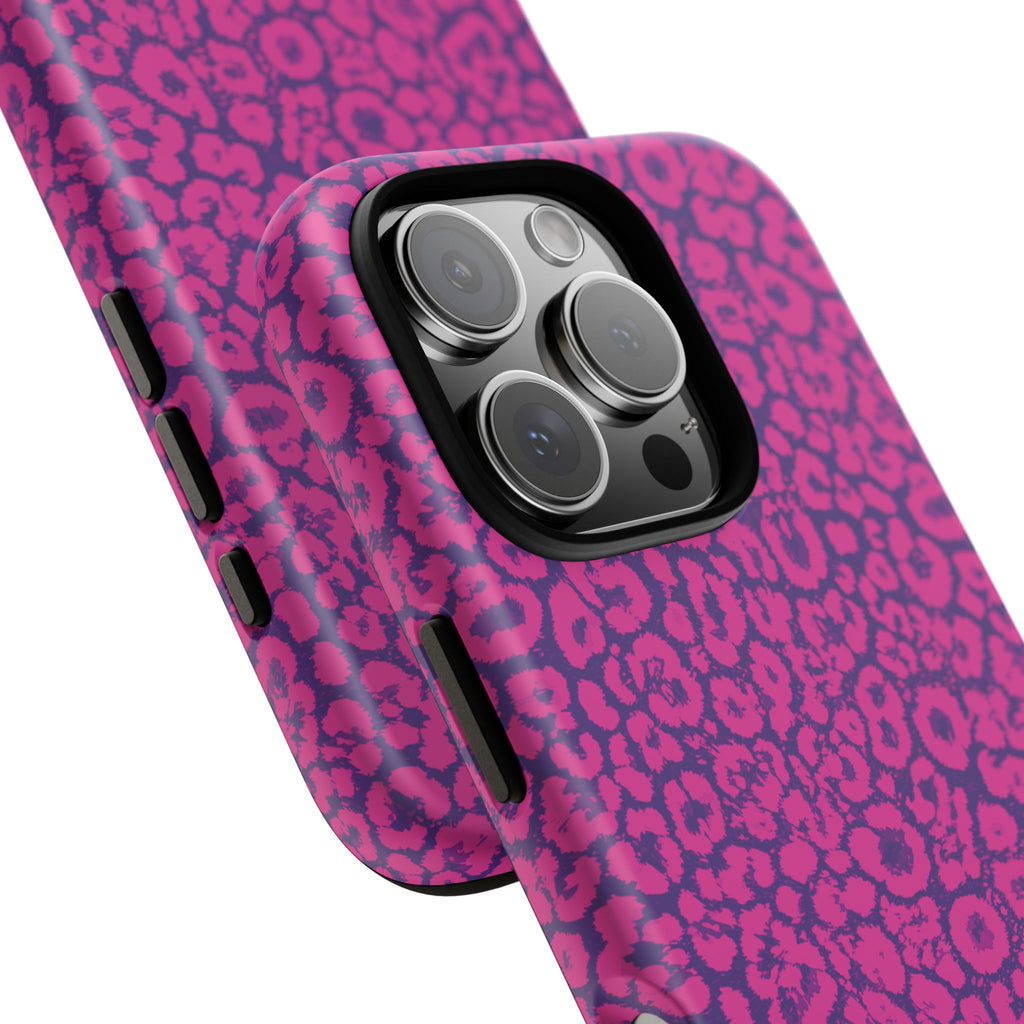 Pink Purple Leopard Tough Phone Case iPhone, Galaxy and Google Pixel
