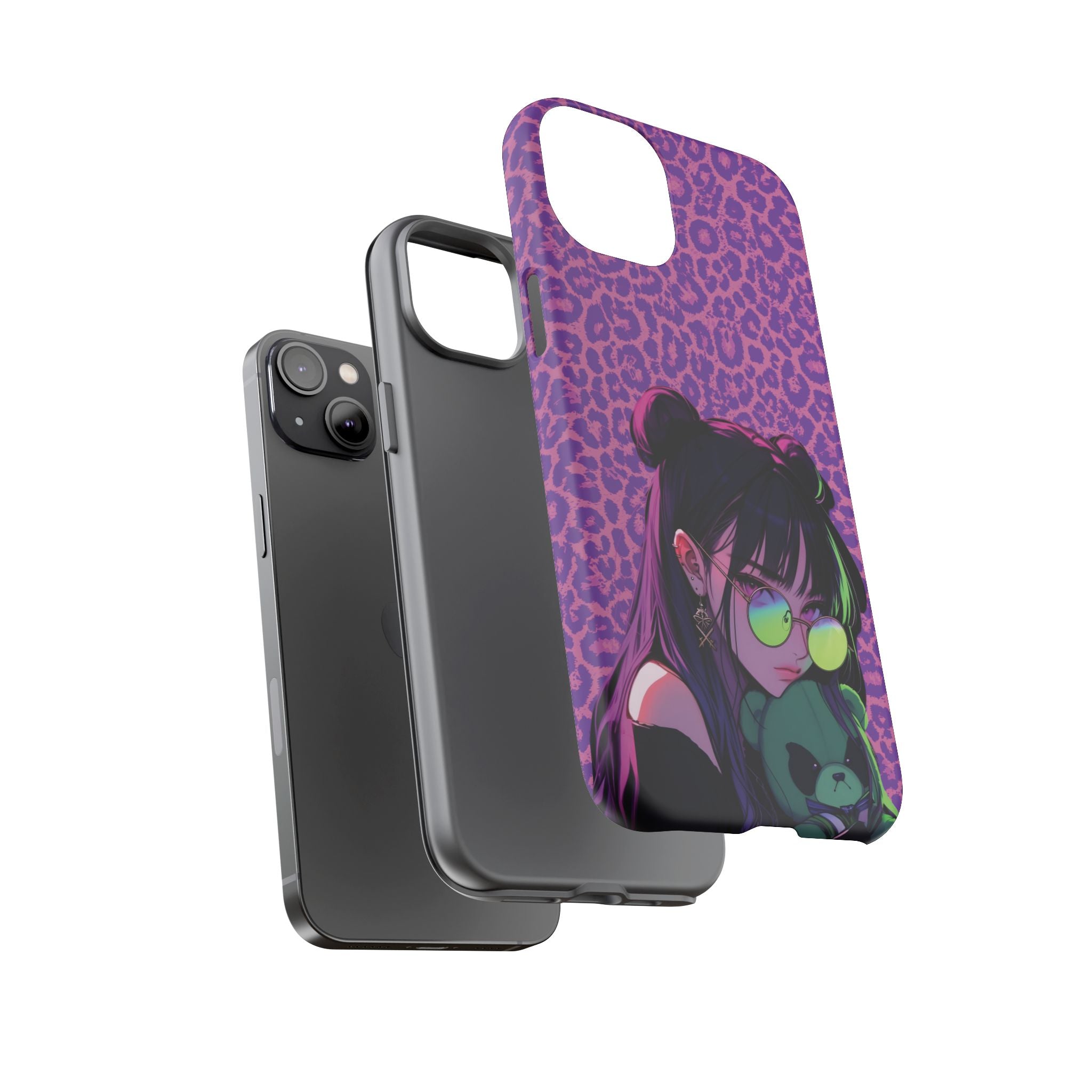 Purple Pink Leopard Kz iPhone, Galaxy and Google Tough Cases