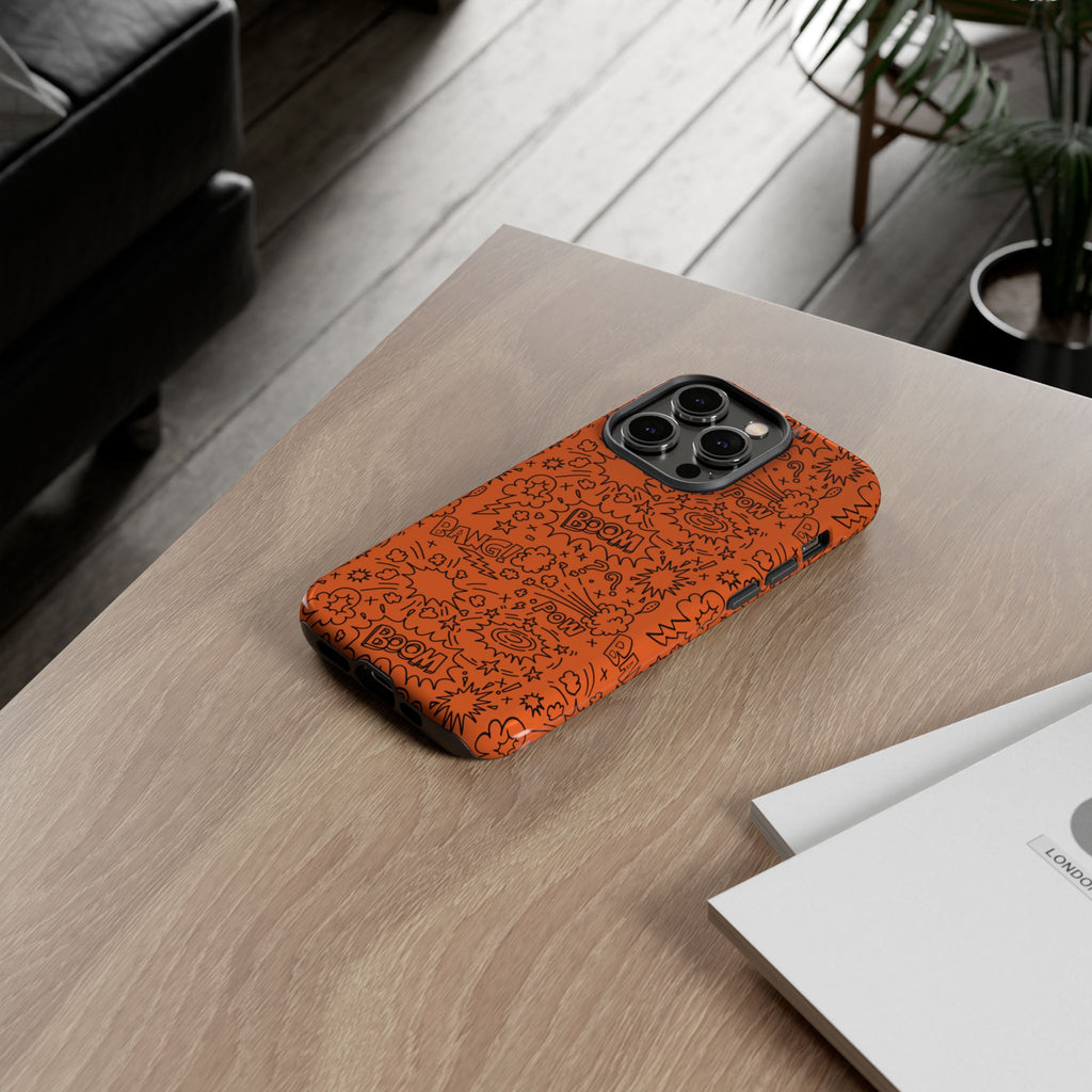 Wow Orange Tough Case for iPhone, Galaxy, or Google Pixel