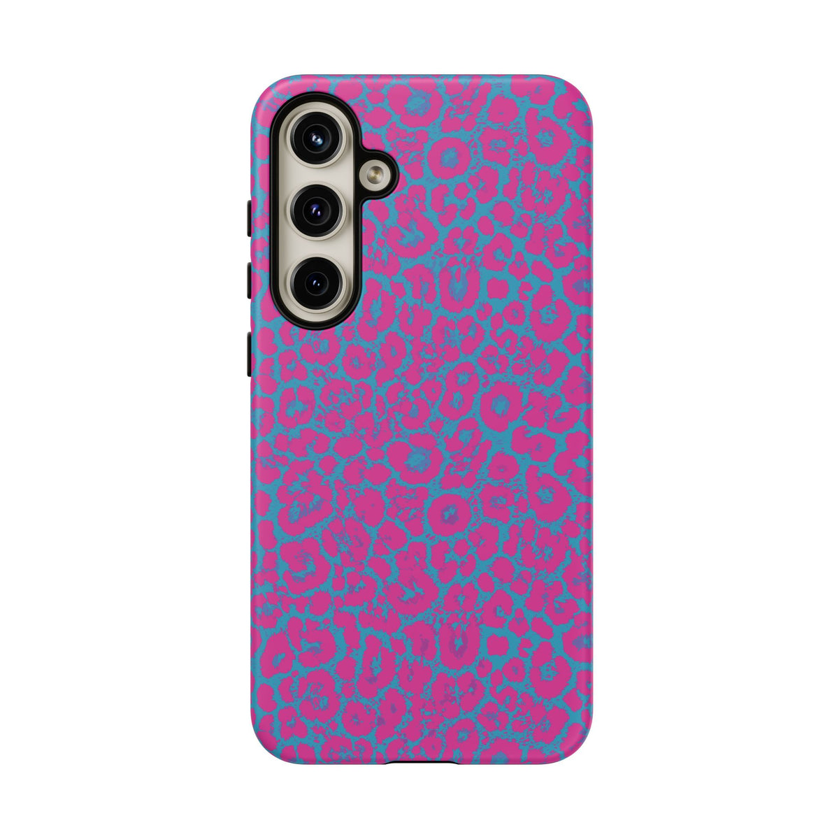 Pink Blue Leopard Tough Phone Case iPhone, Galaxy, or Google Pixel
