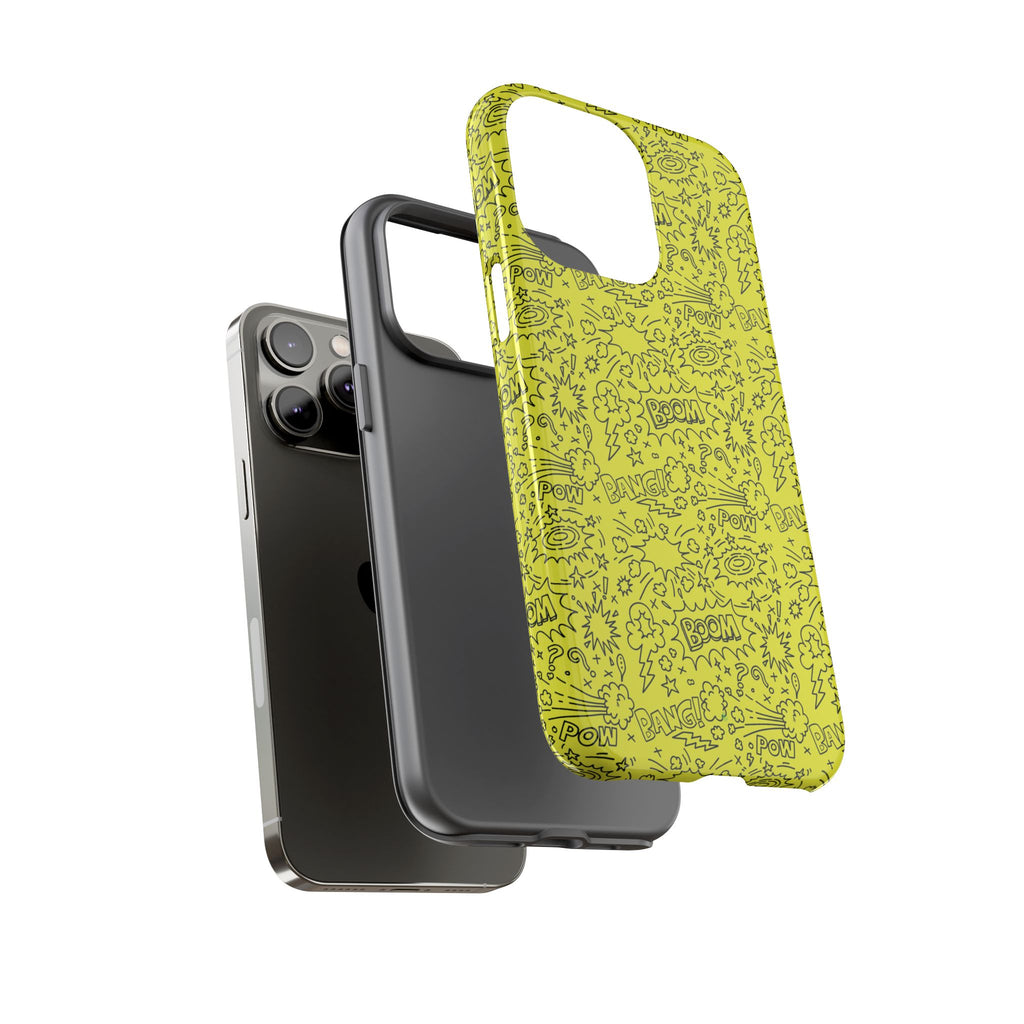 Neon Yellow Wow RG Tough Phone Case for iPhone, Galaxy, or Google Pixel
