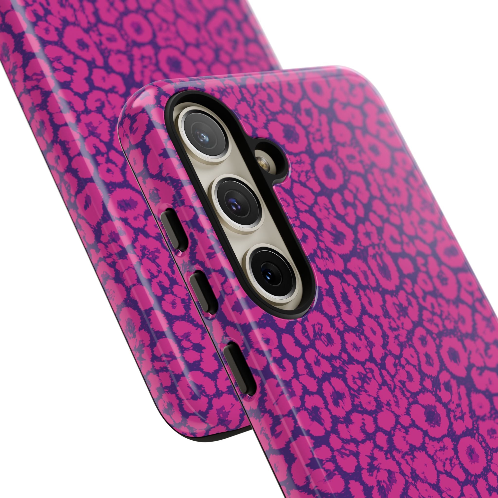 Pink Purple Leopard Tough Phone Case iPhone, Galaxy and Google Pixel
