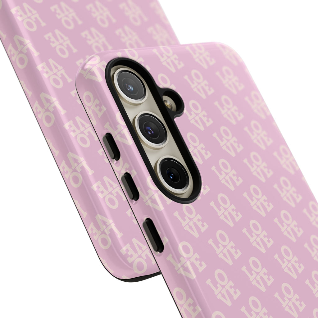 Pink 'LOVE' Pattern Tough Phone Case