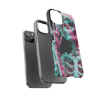 Neon Pink Skeleton (Black) Tough Phone Case for iPhone, Galaxy, or Google Pixel