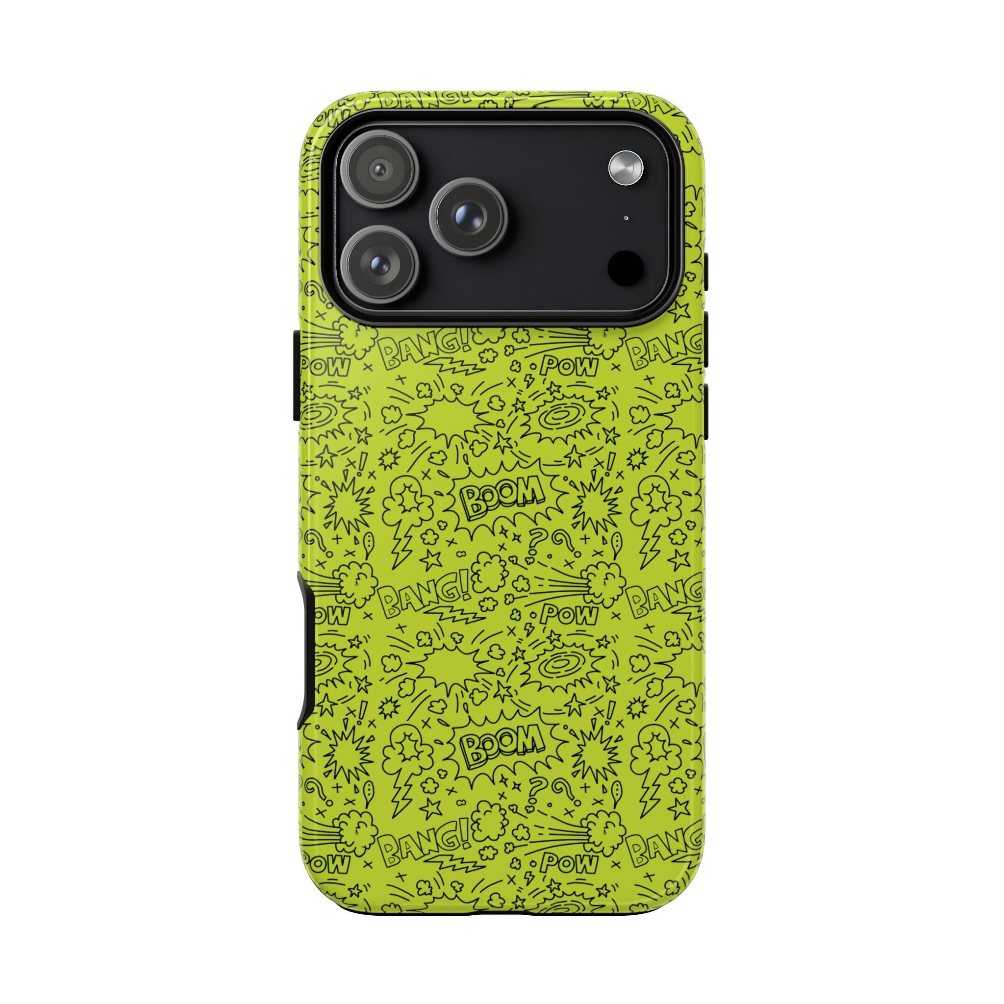 Neon Lime Wow Tough Case for iPhone, Galaxy, or Google Pixel