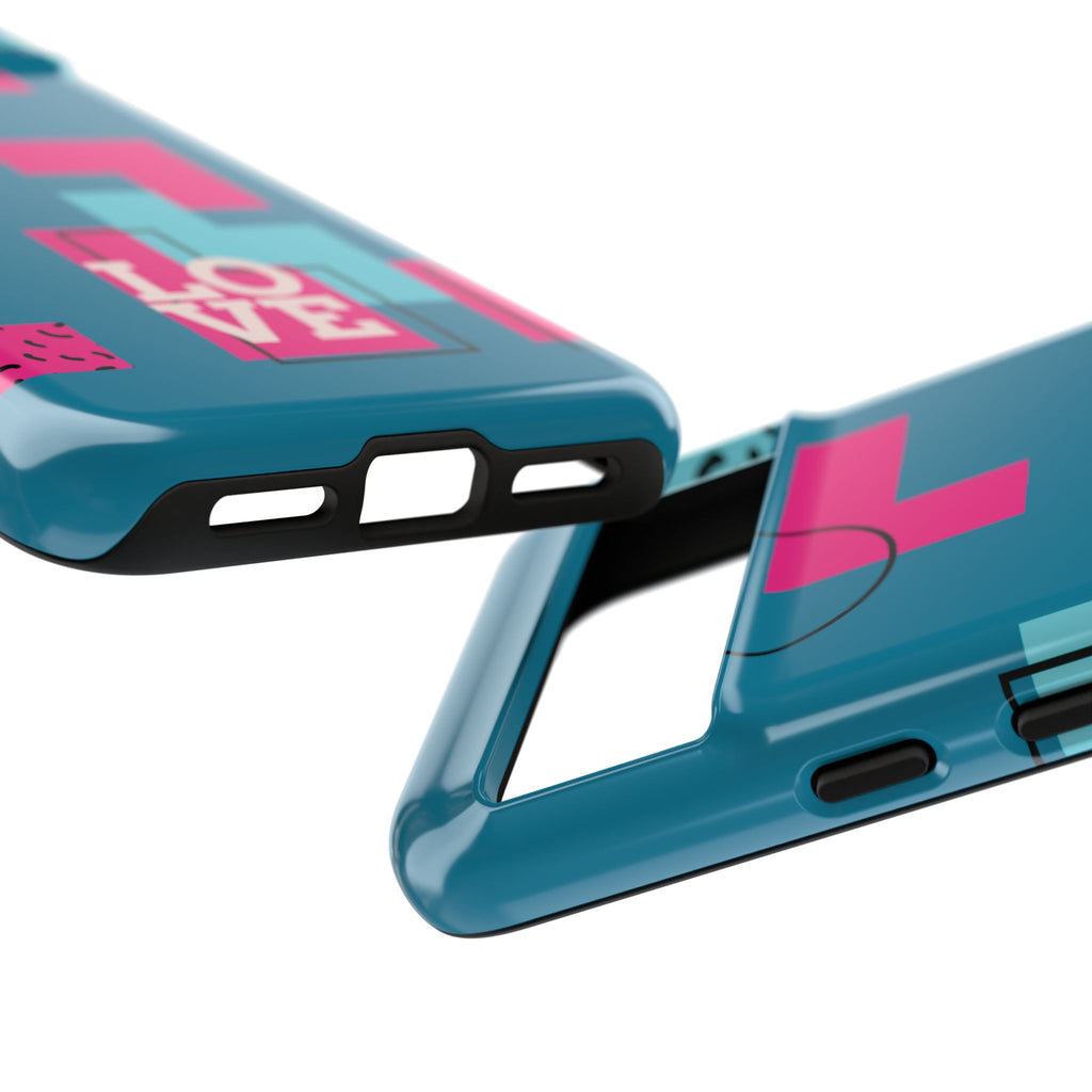 LOVE Teal Green Tough Phone Case for iPhone, Galaxy, or Google Pixel