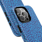 Blue Purple Leopard Tough Phone Case iPhone, Galaxy, or Google Pixel
