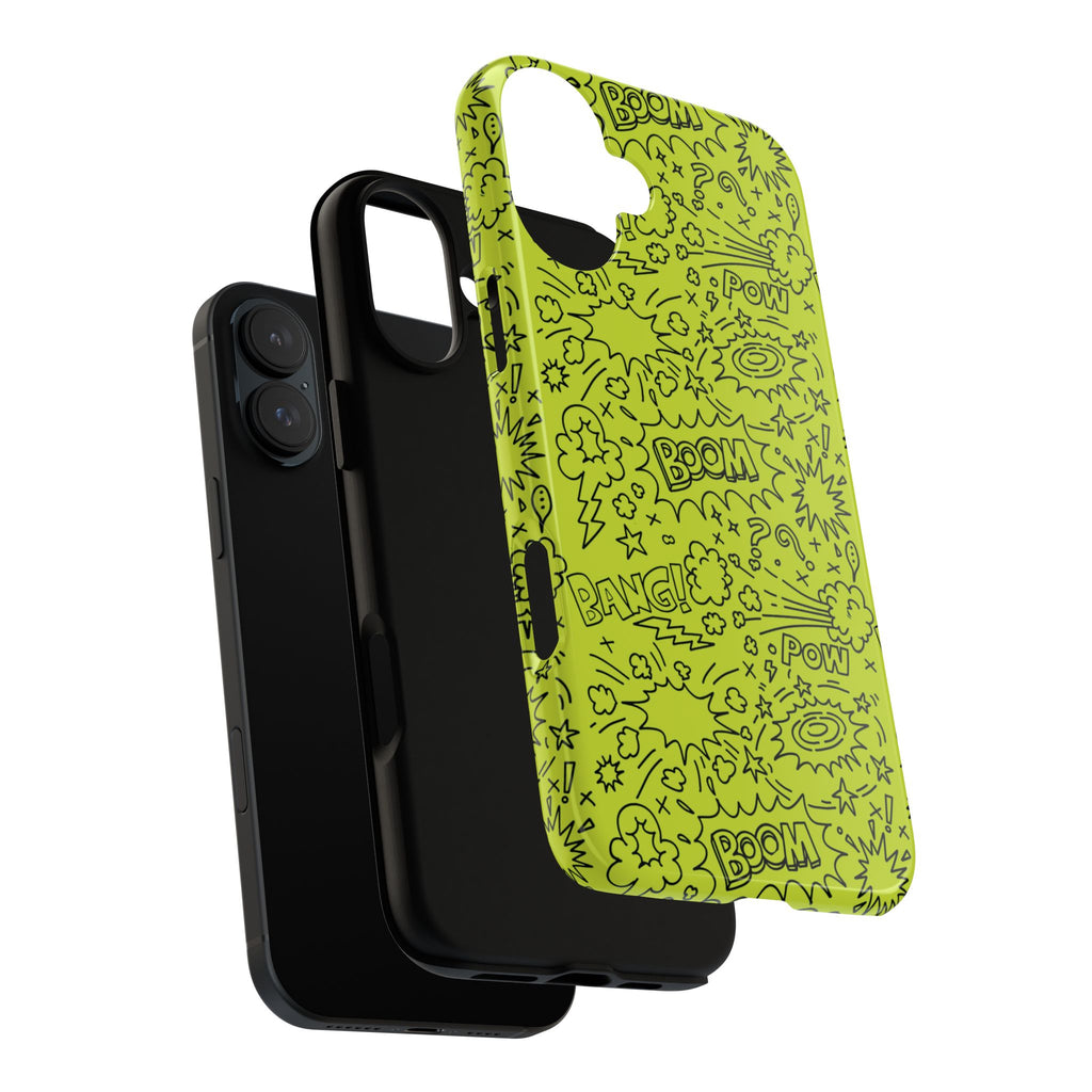 Neon Lime Wow Tough Case for iPhone, Galaxy, or Google Pixel