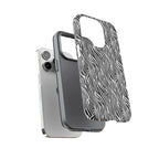 Black and White Zebra Print Tough Case iPhone, Galaxy and Google Pixel