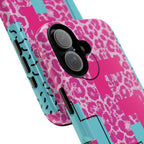 Retro Love Pink Leopard RG Tough Phone Case for iPhone, Galaxy, or Google Pixel