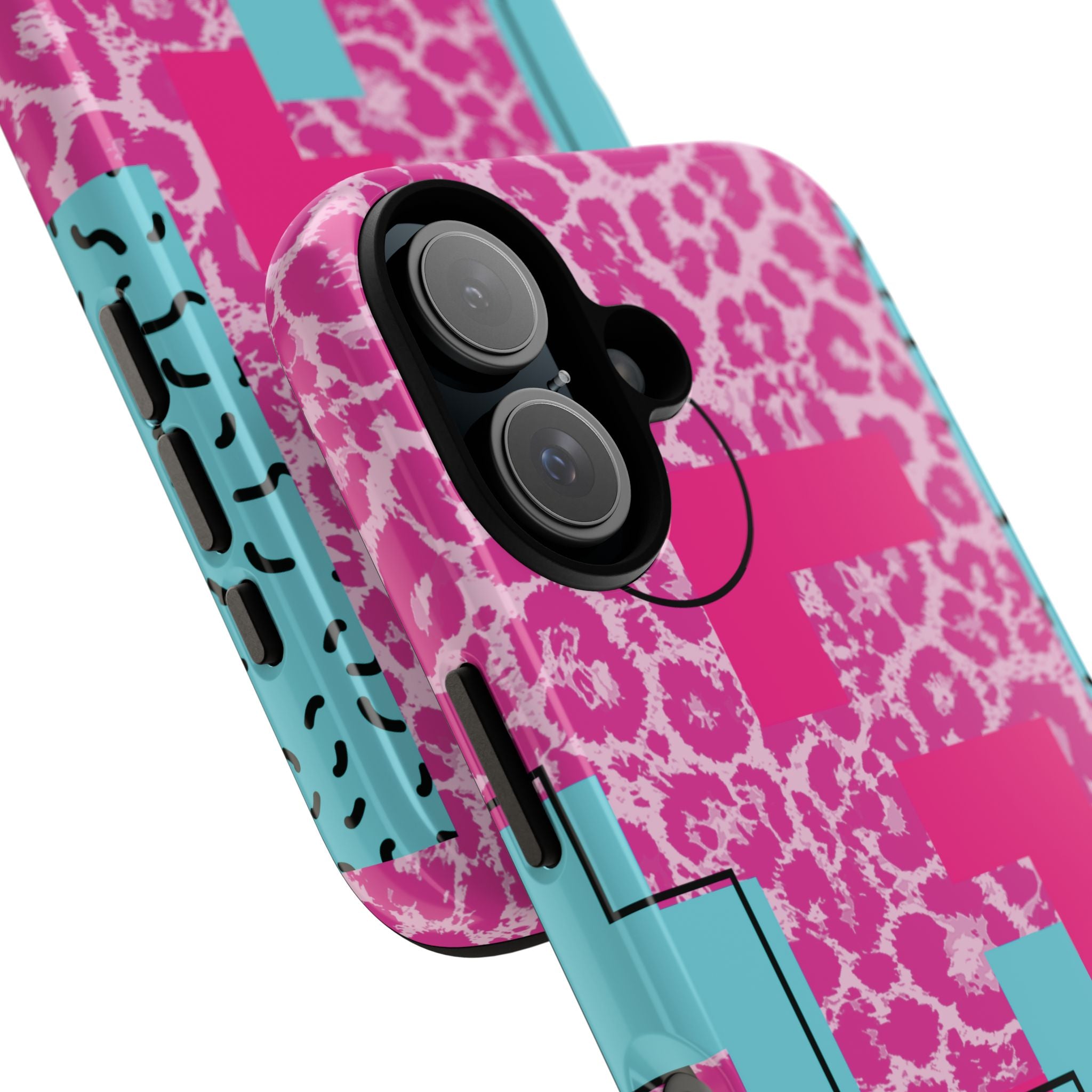 Retro Love Pink Leopard RG Tough Phone Case for iPhone, Galaxy, or Google Pixel