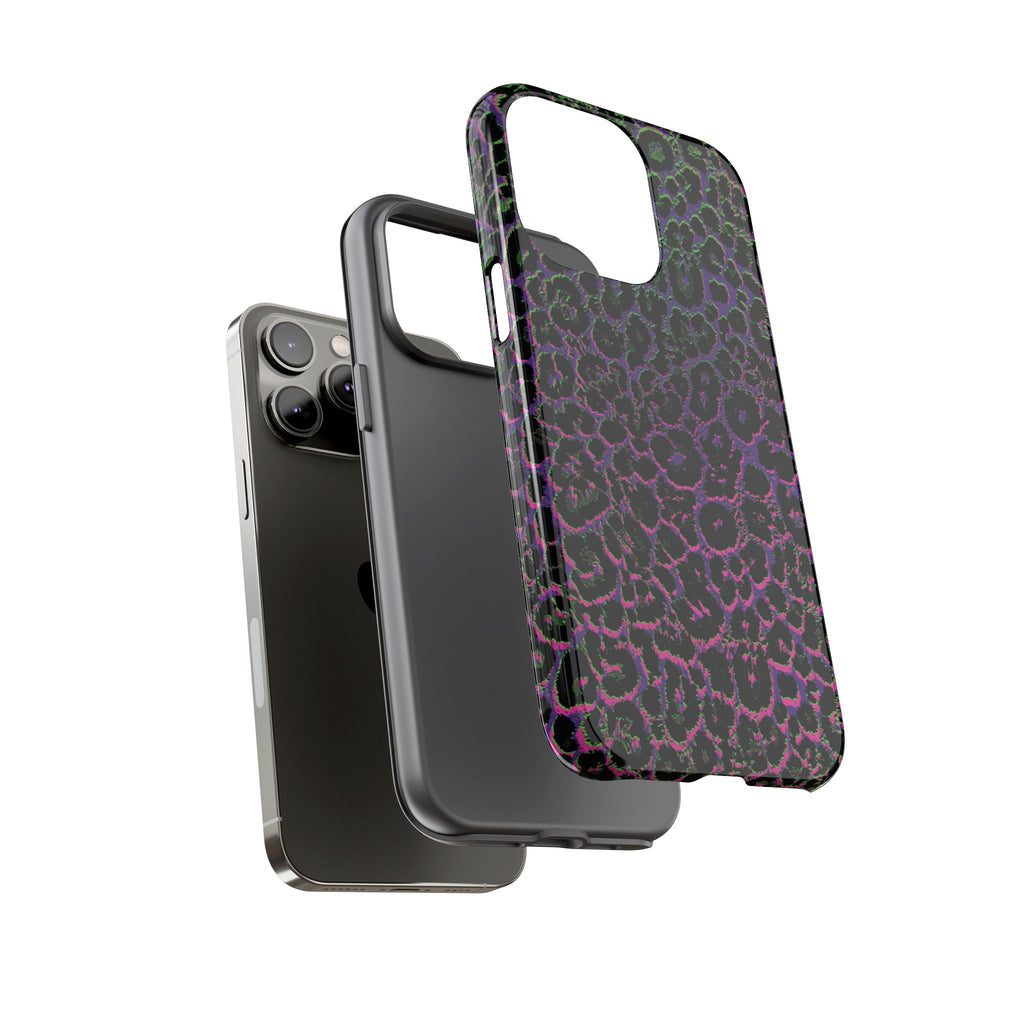 Colorful Leopard Tough Phone Case for iPhone, Galaxy, or Google Pixel