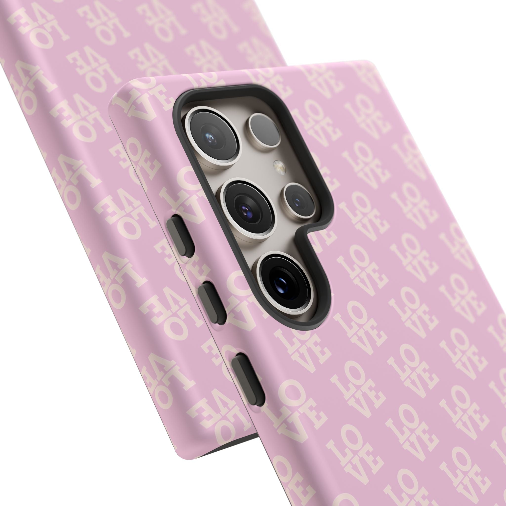 LOVE Pink Tough Phone Case for iPhone, Galaxy, or Google Pixel