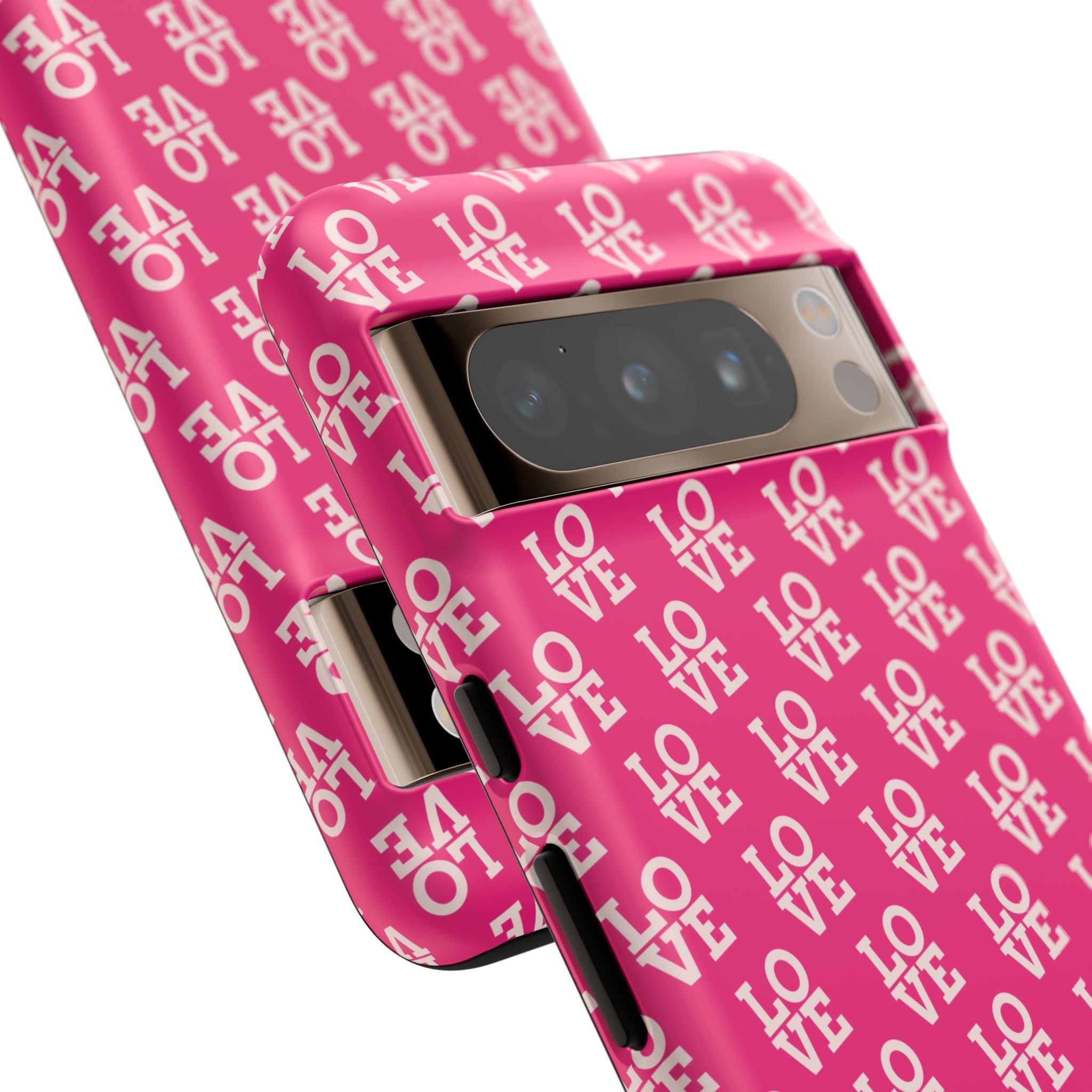 Vibrant Pink LOVE Tough Case iPhone, Galaxy, or Google Pixel