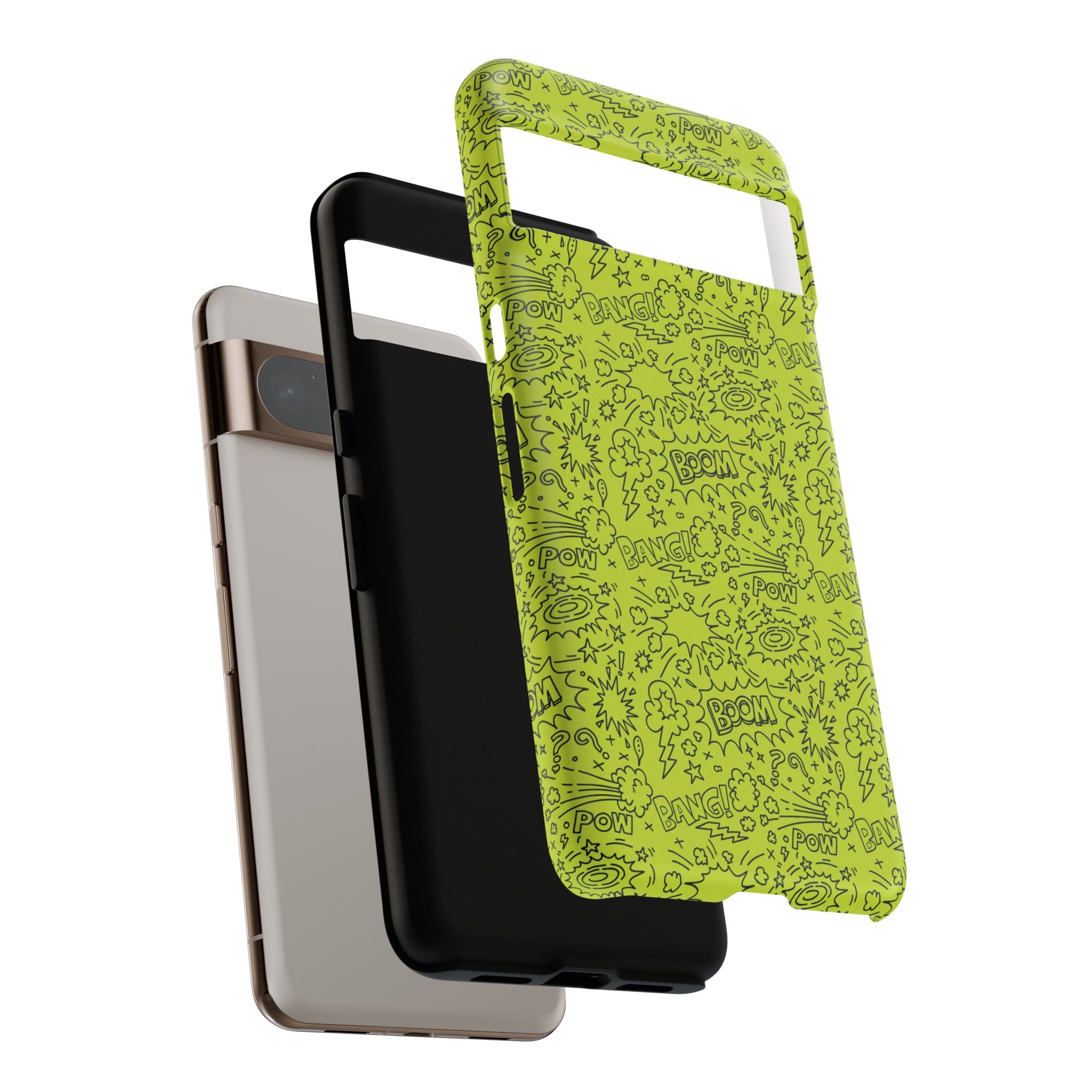 Neon Lime Wow Tough Case for iPhone, Galaxy, or Google Pixel