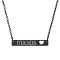 FRIENDS Cutout Heart Bar Necklace (Engraving)