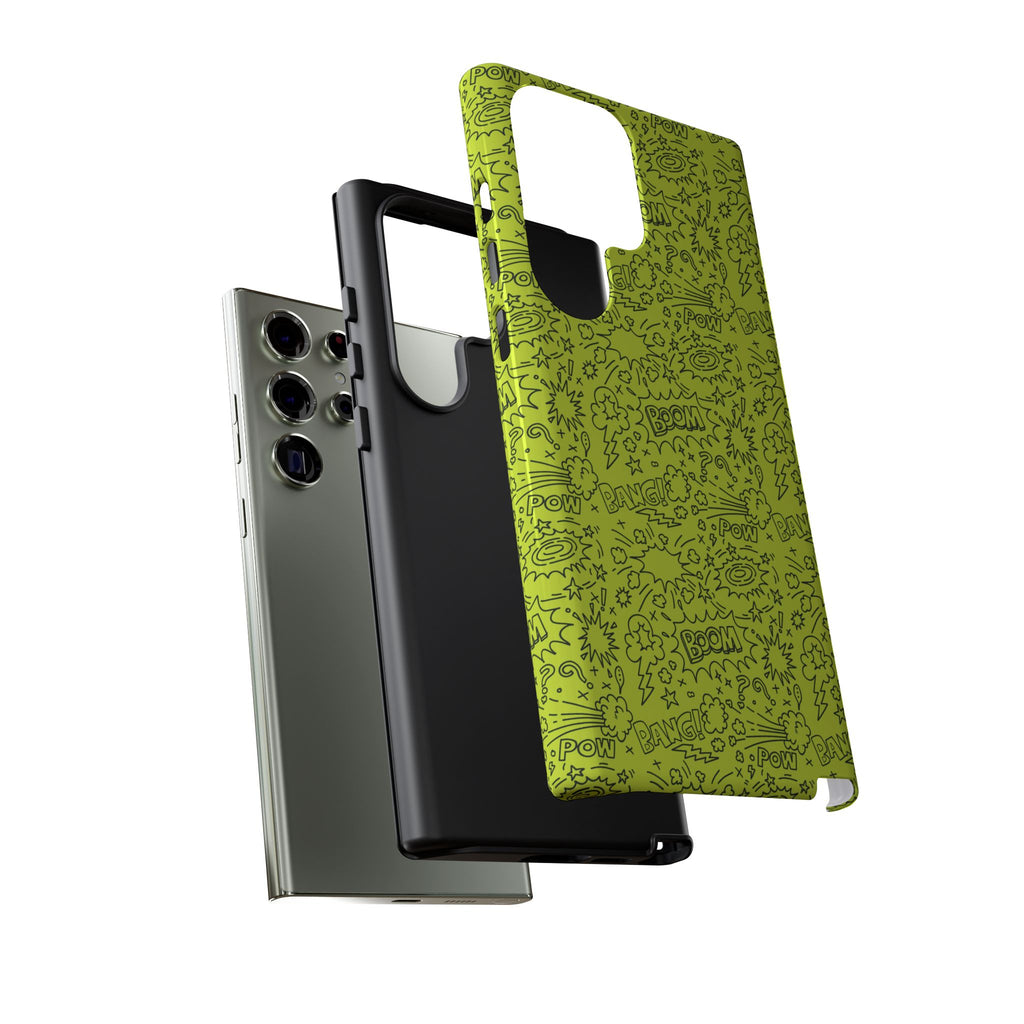 Neon Lime Wow Tough Case for iPhone, Galaxy, or Google Pixel
