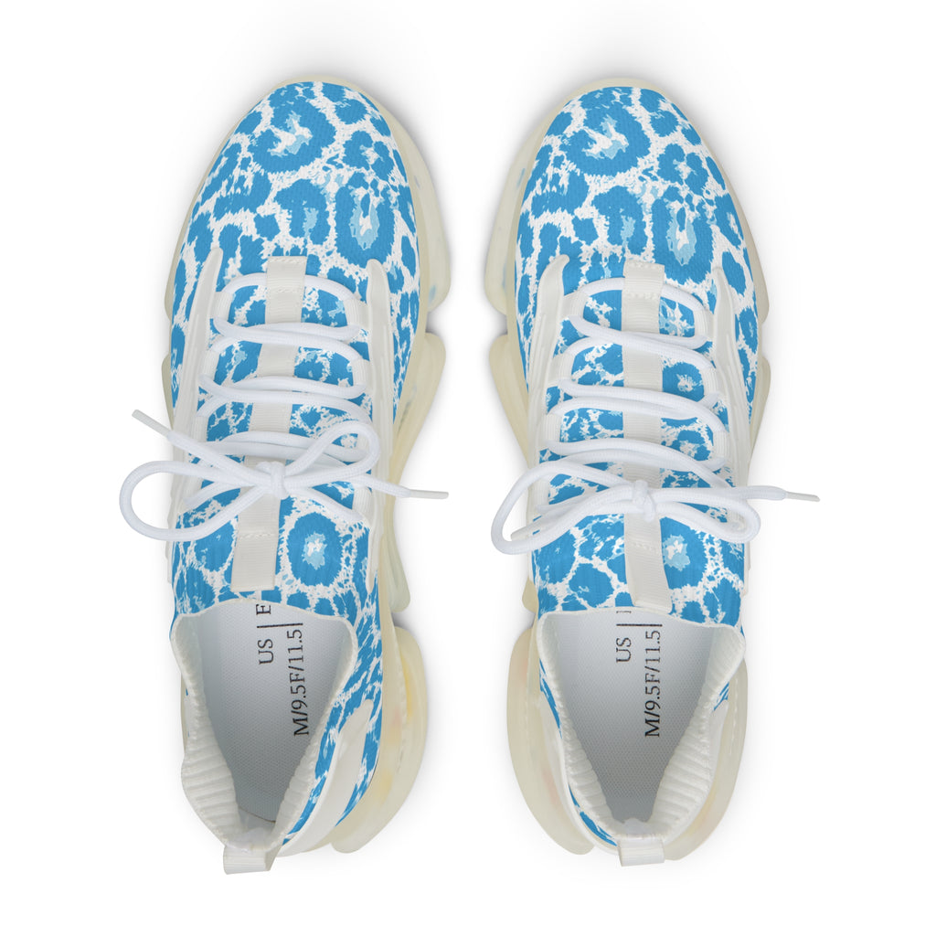 Blue Leopard Men's Mesh Sneakers