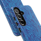 Zebra Print Blue and Purple Tough Case for iPhone, Galaxy or Google Pixel