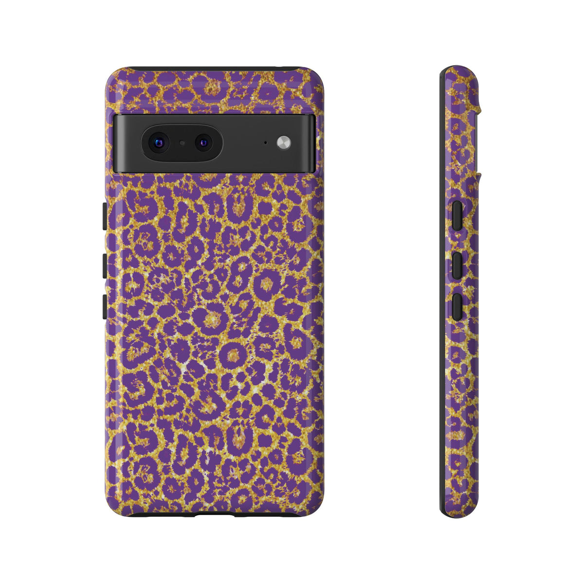 Purple Gold Leopard Tough Phone Case for iPhone, Galaxy, or Google Pixel