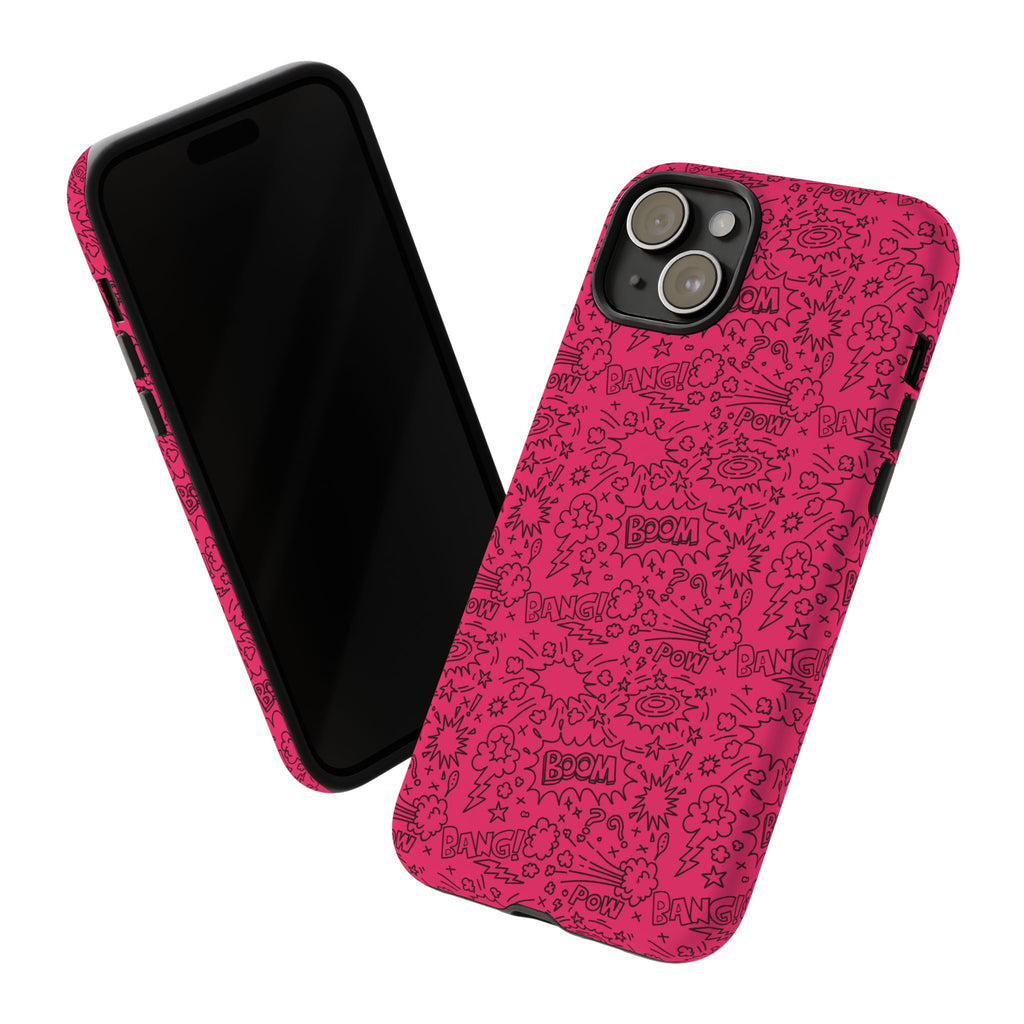 Pink Wow Tough Case for iPhone, Galaxy, or Google Pixel